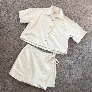 NWT Denim Skort Set (off-white)